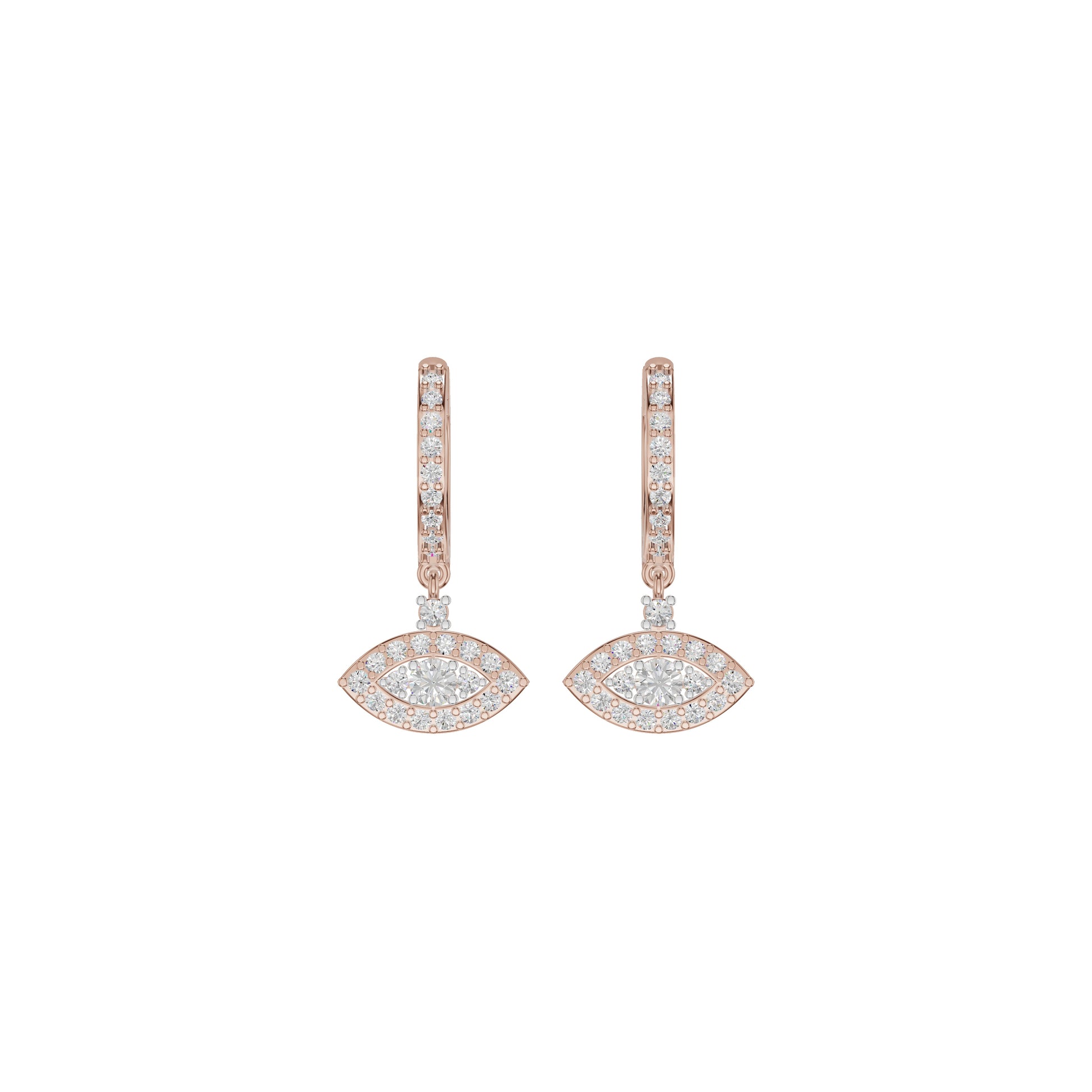 Prism Trail Diamond Drop Earrings 18 KT / Rose Gold