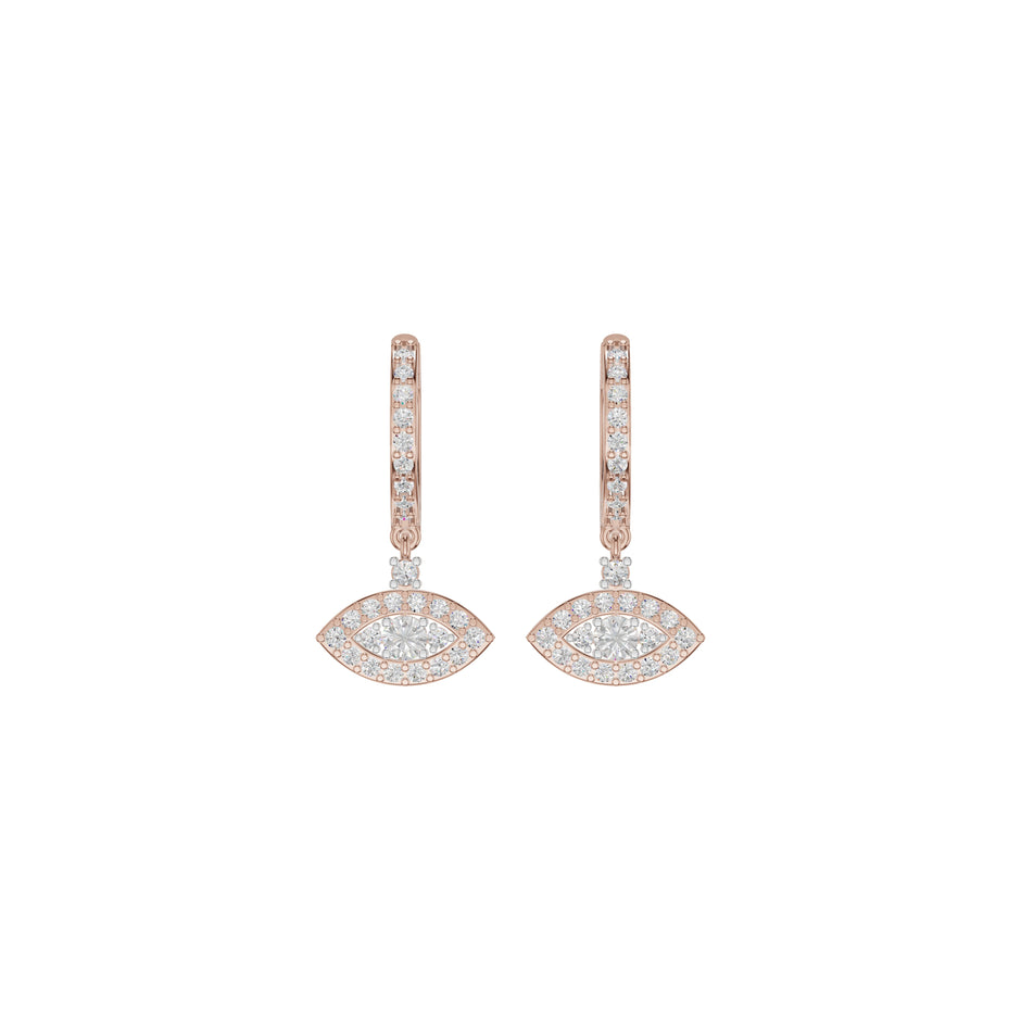 Prism Trail Diamond Drop Earrings 18 KT / Rose Gold