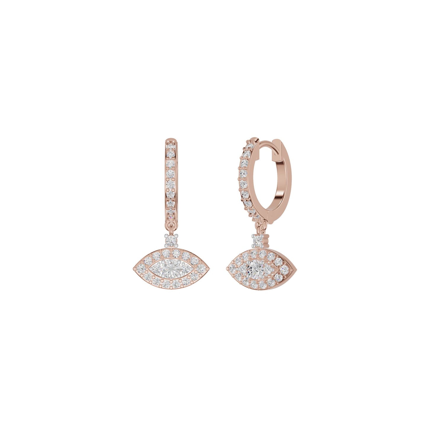 Prism Trail Diamond Drop Earrings 18 KT / Rose Gold