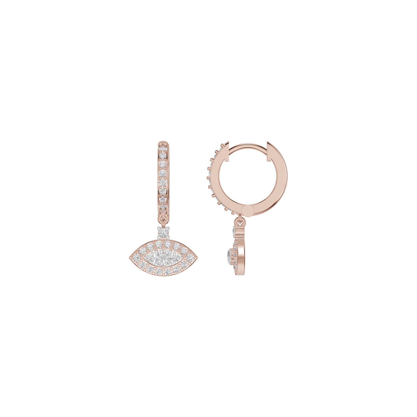 Prism Trail Diamond Drop Earrings 18 KT / Rose Gold
