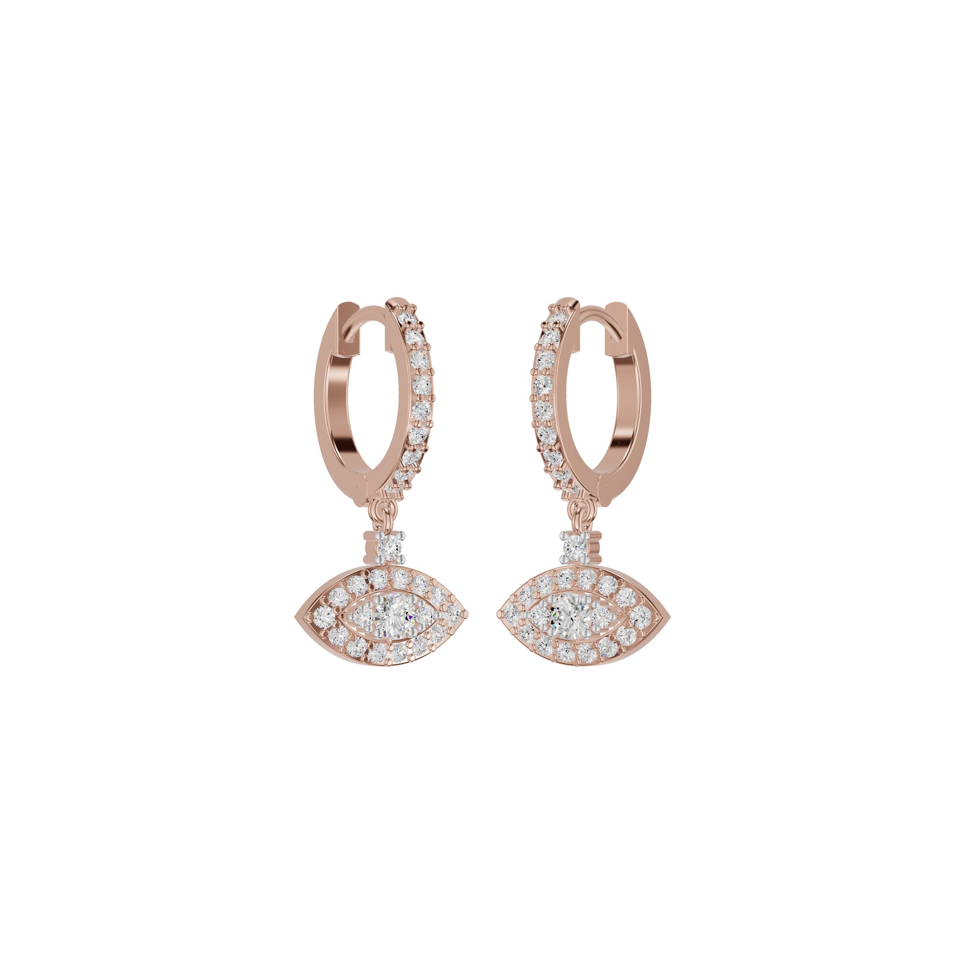 Prism Trail Diamond Drop Earrings 18 KT / Rose Gold