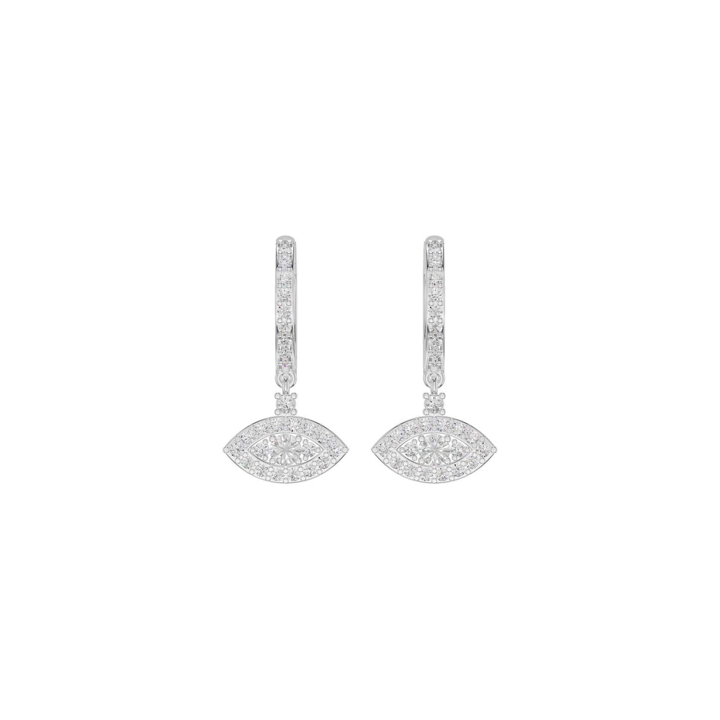 Prism Trail Diamond Drop Earrings 18 KT / White Gold
