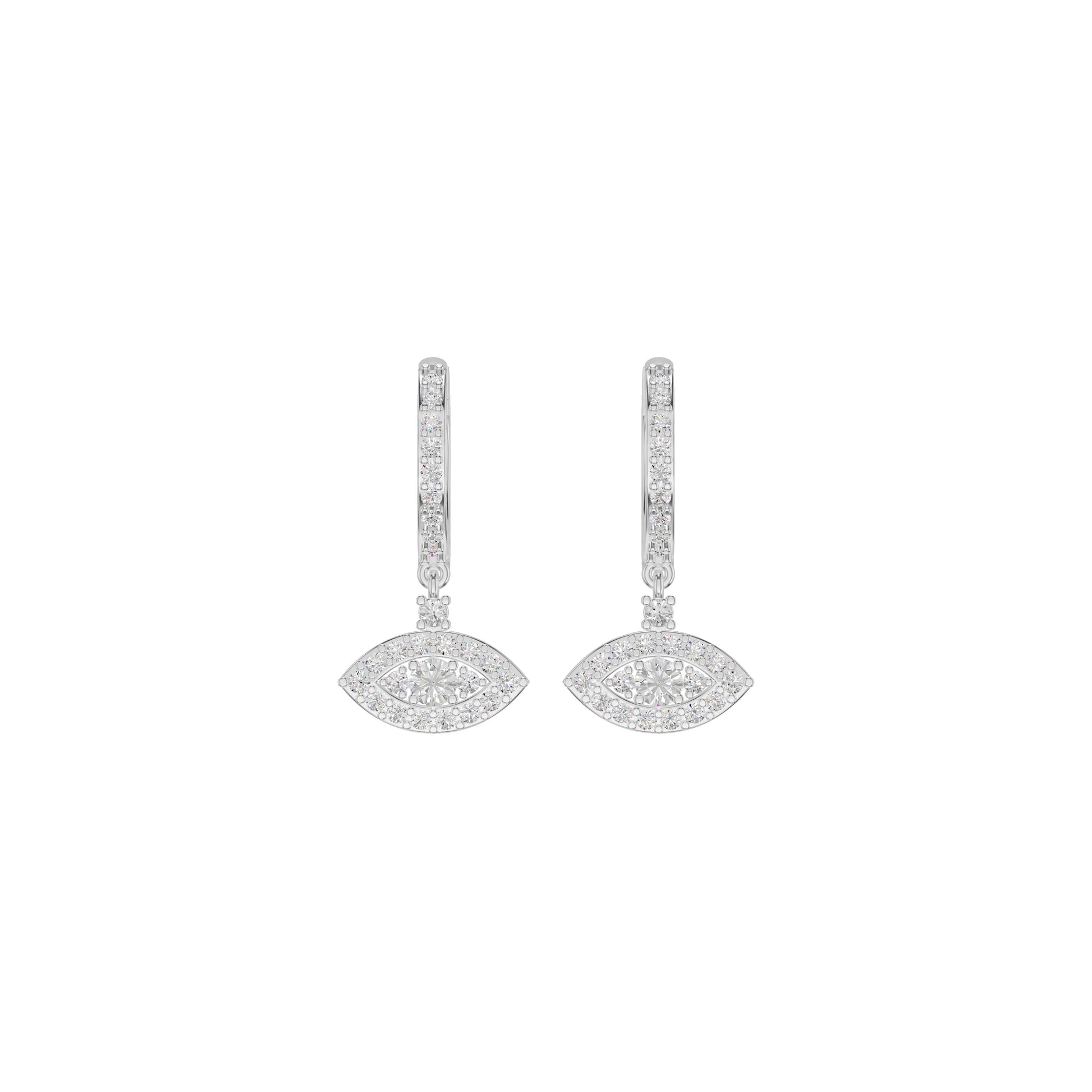 Prism Trail Diamond Drop Earrings 18 KT / White Gold