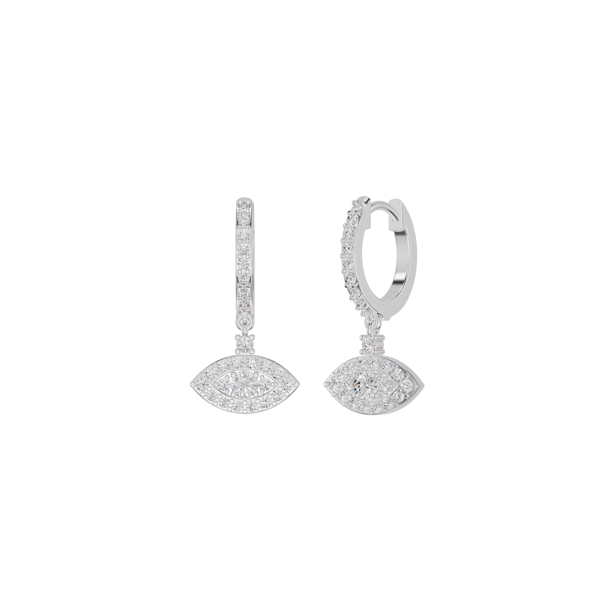 Prism Trail Diamond Drop Earrings 18 KT / White Gold