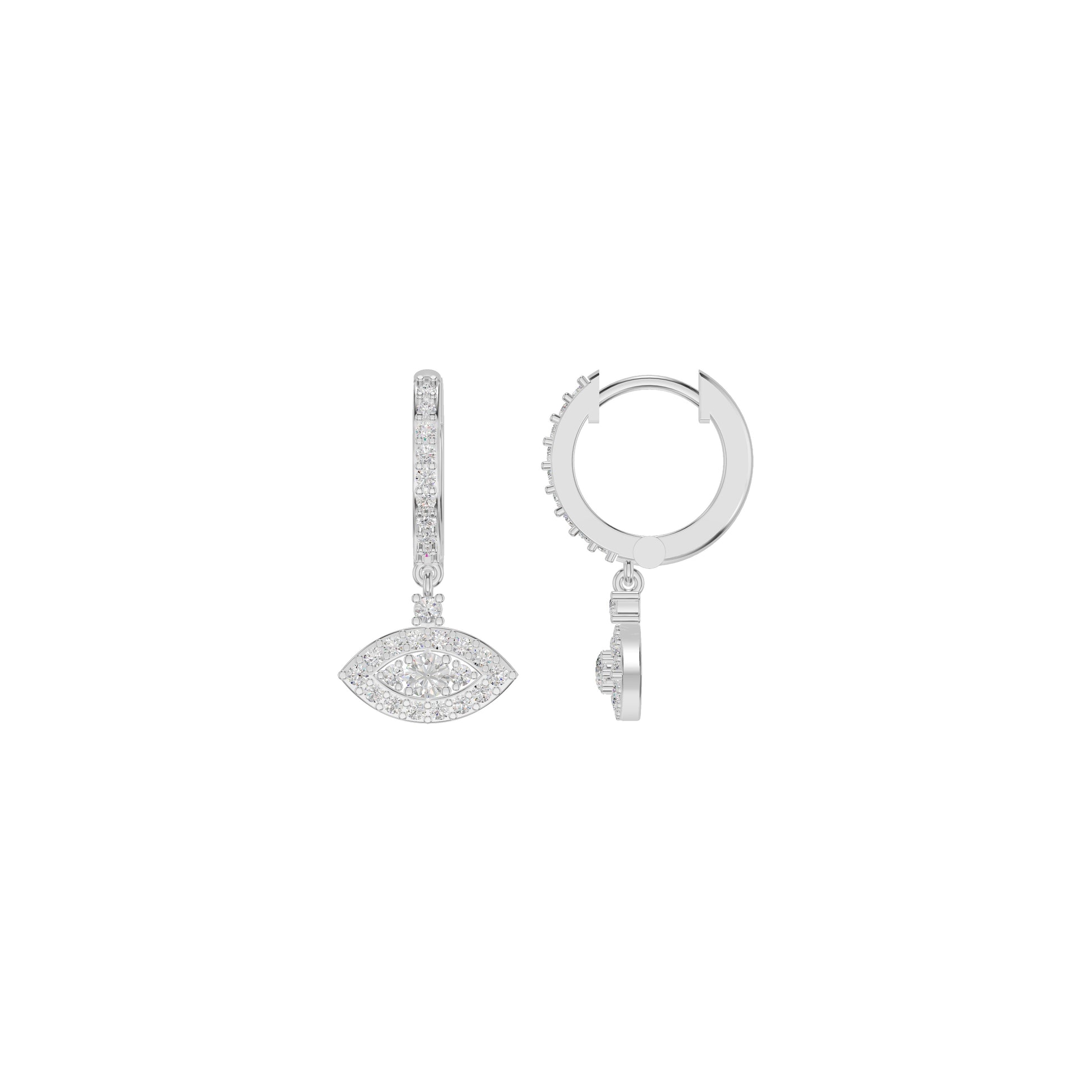 Prism Trail Diamond Drop Earrings 18 KT / White Gold
