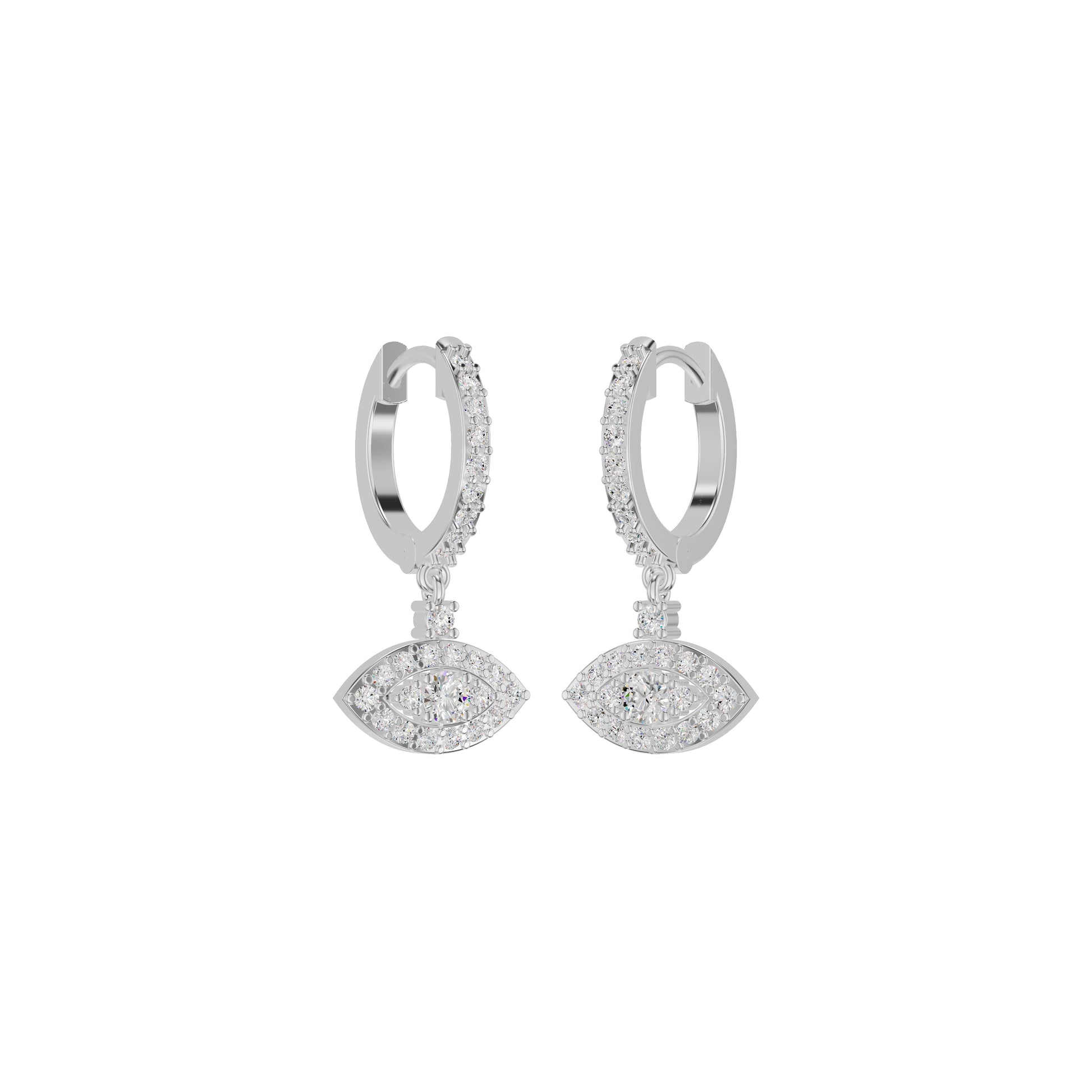 Prism Trail Diamond Drop Earrings 18 KT / White Gold