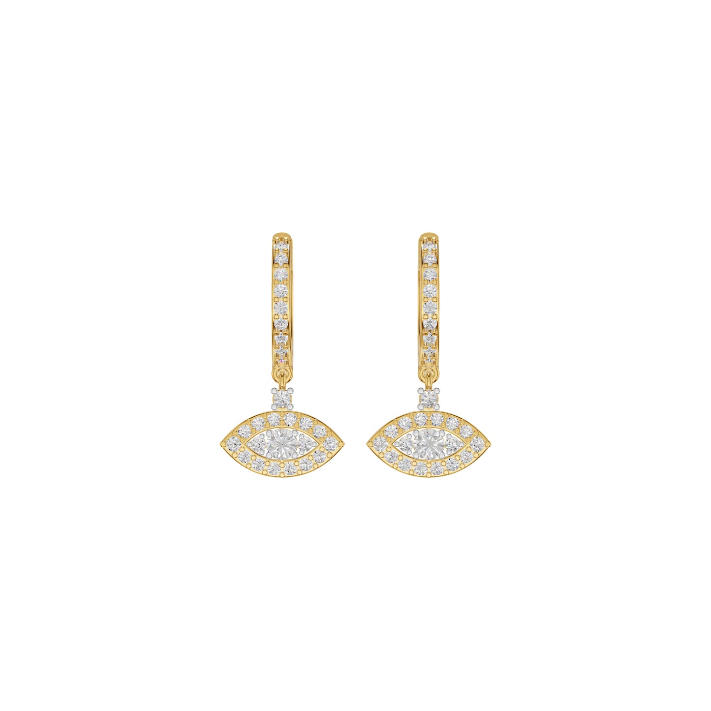 Prism Trail Diamond Drop Earrings 18 KT / Yellow Gold