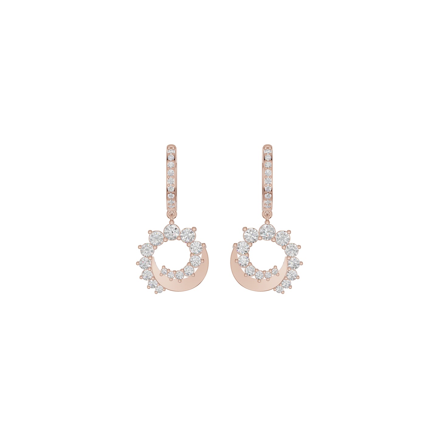 Curve Current Diamond Drop Earrings 18 KT / Rose Gold