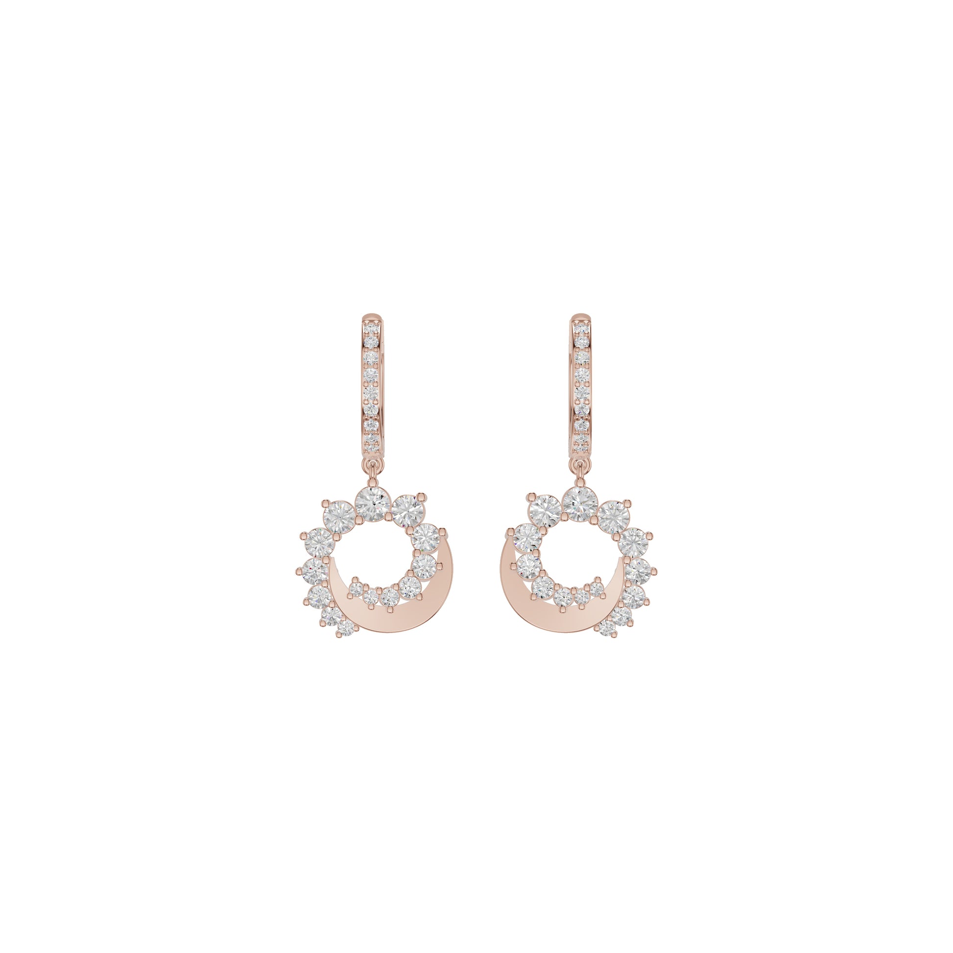 Curve Current Diamond Drop Earrings 18 KT / Rose Gold