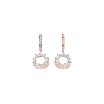Curve Current Diamond Drop Earrings 18 KT / Rose Gold