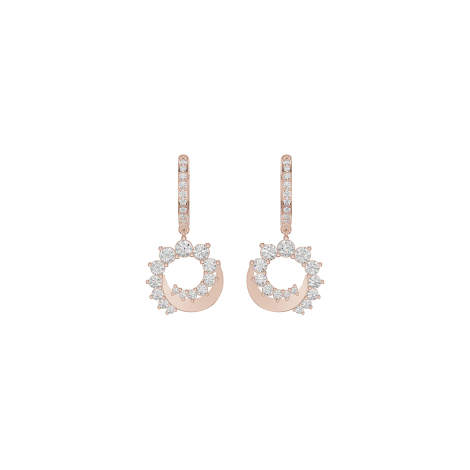 Curve Current Diamond Drop Earrings 18 KT / Rose Gold