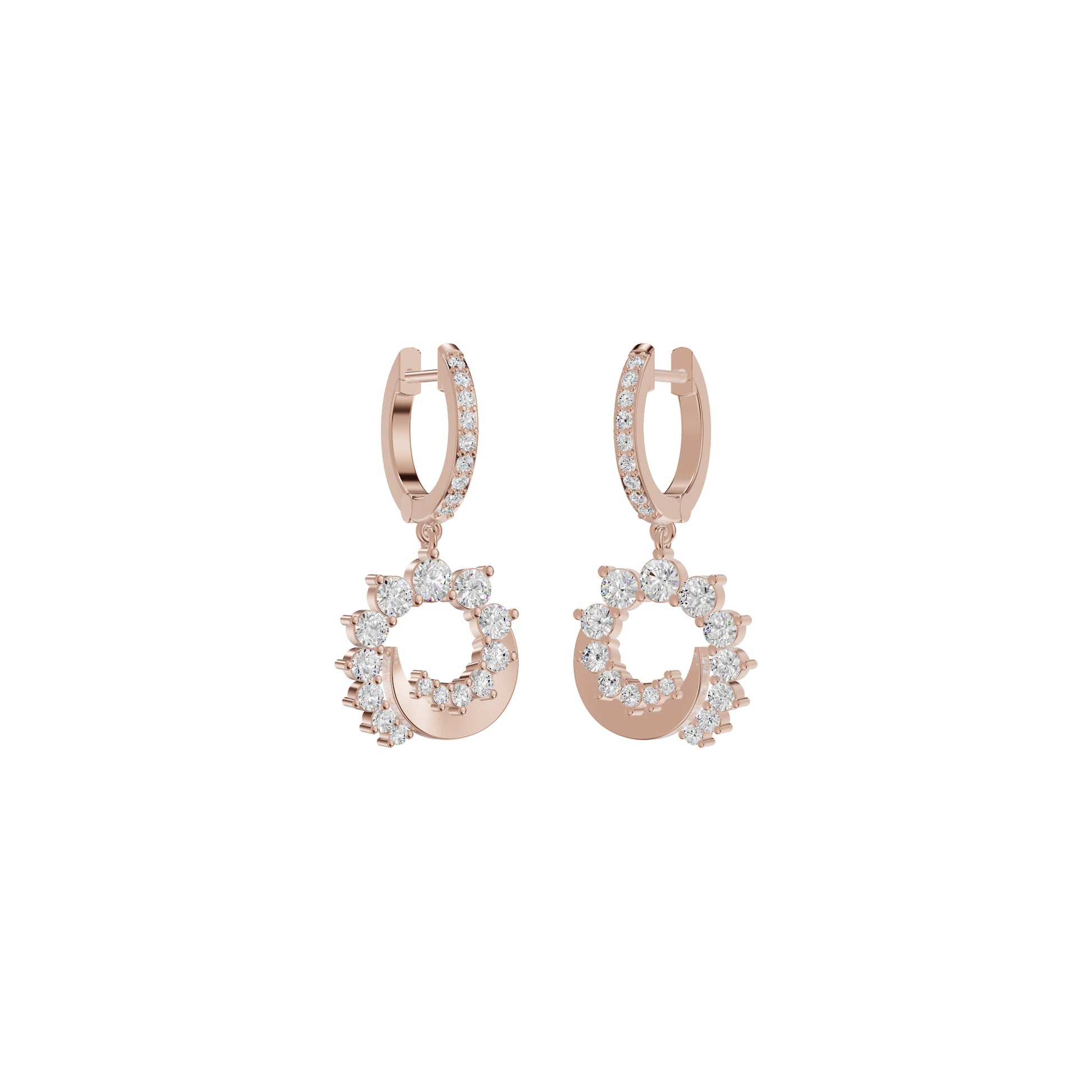 Curve Current Diamond Drop Earrings 18 KT / Rose Gold