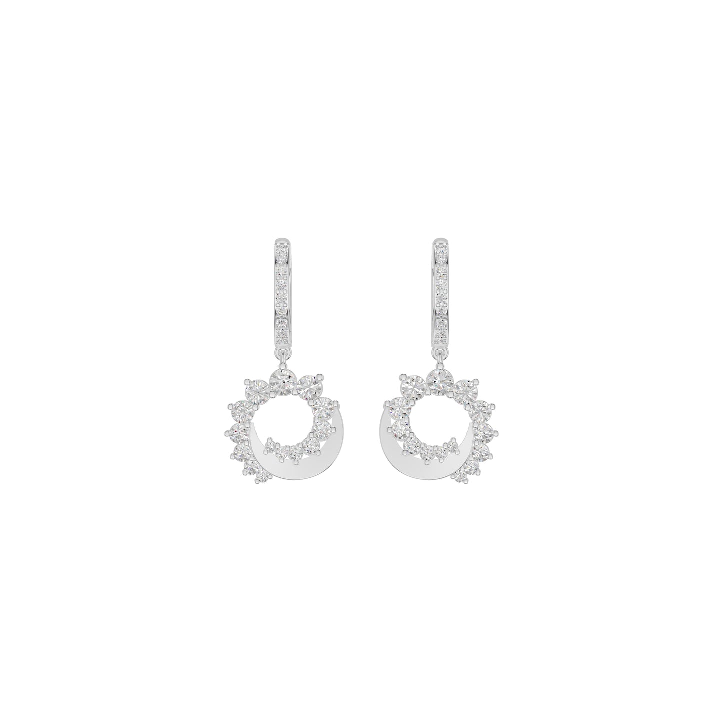 Curve Current Diamond Drop Earrings 18 KT / White Gold