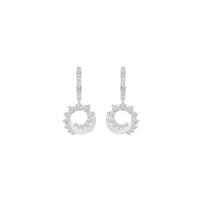 Curve Current Diamond Drop Earrings 18 KT / White Gold