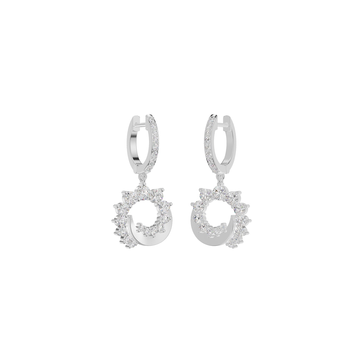 Curve Current Diamond Drop Earrings 18 KT / White Gold