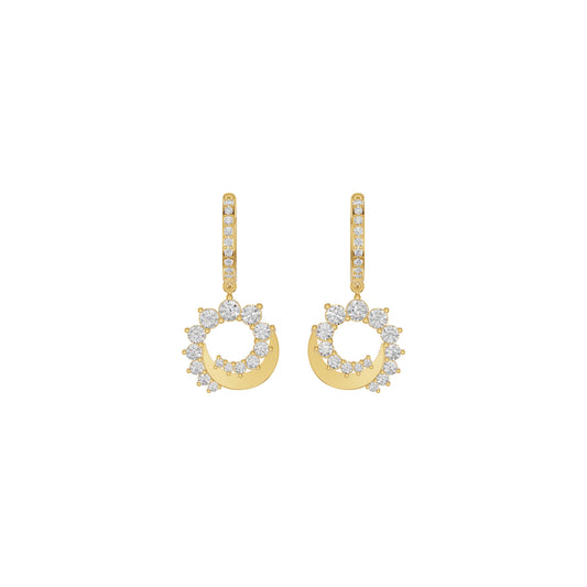 Curve Current Diamond Drop Earrings 18 KT / Yellow Gold