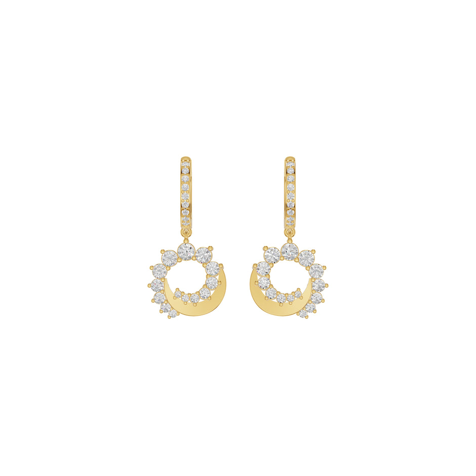 Curve Current Diamond Drop Earrings 18 KT / Yellow Gold
