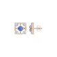 Turkish Blue Diamond Earrings 18 KT / Rose Gold