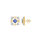 Turkish Blue Diamond Earrings 18 KT / Yellow Gold