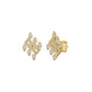 Floral Grid Diamond Stud Earrings