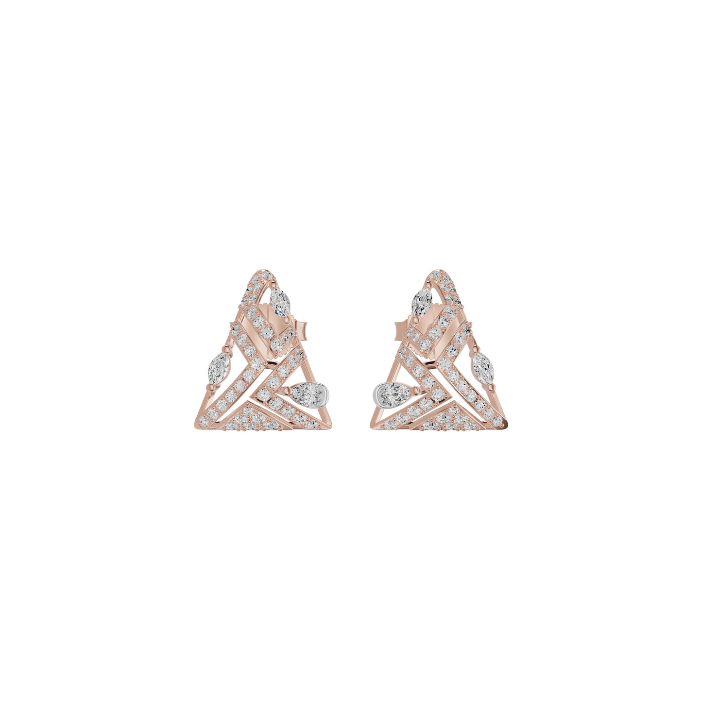 Delicate Triangle Diamond Studs