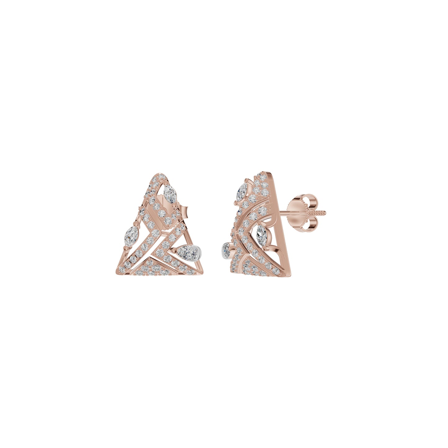 Delicate Triangle Diamond Studs