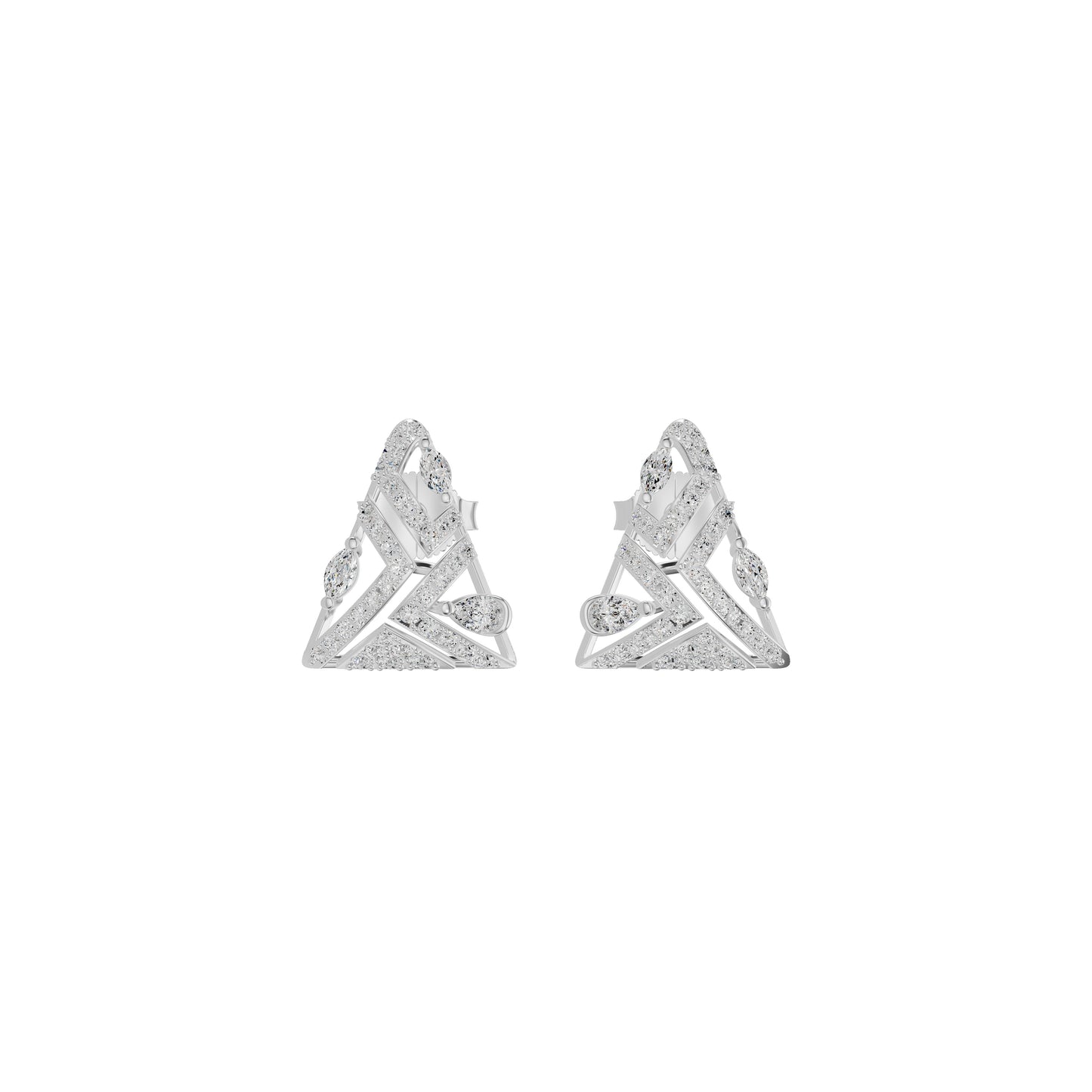 Delicate Triangle Diamond Studs