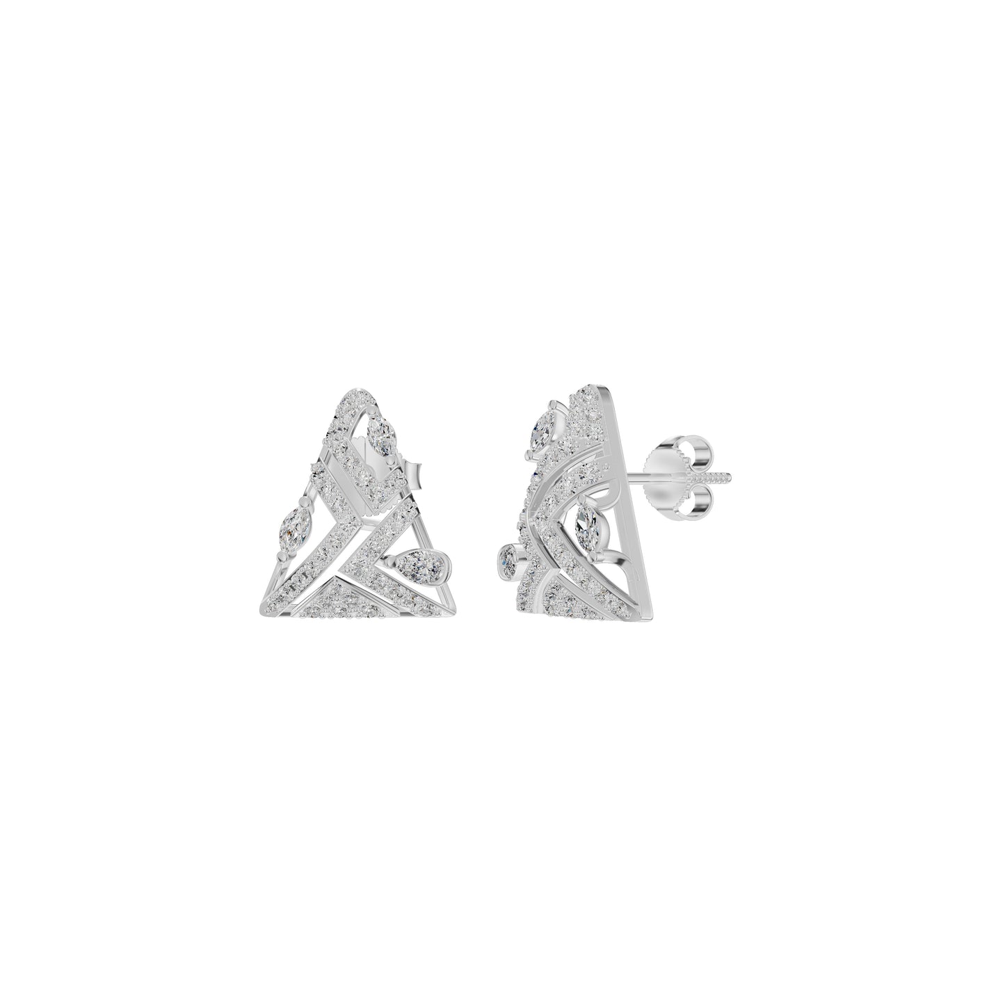 Delicate Triangle Diamond Studs