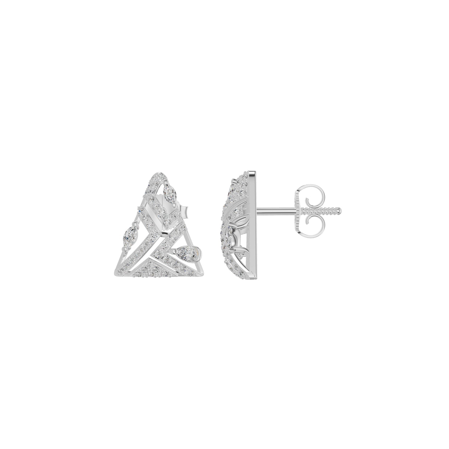Delicate Triangle Diamond Studs