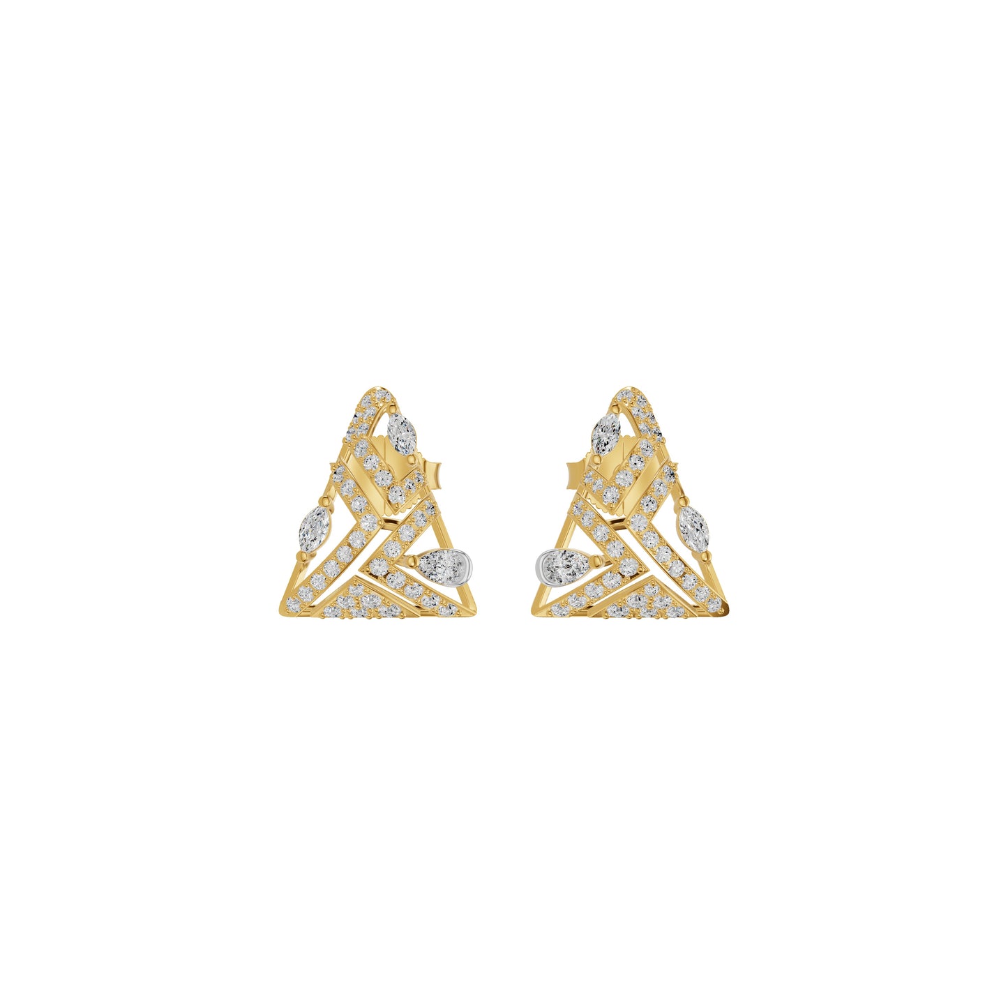 Delicate Triangle Diamond Studs