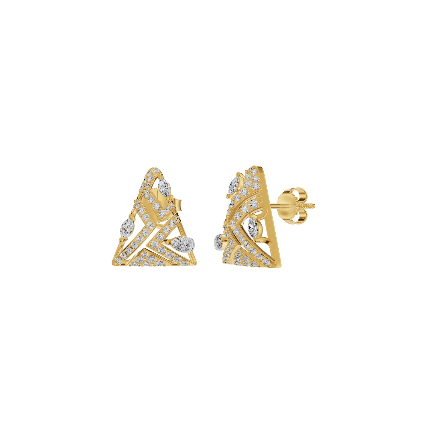 Delicate Triangle Diamond Studs