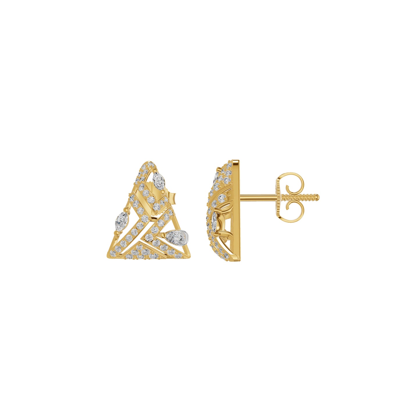 Delicate Triangle Diamond Studs