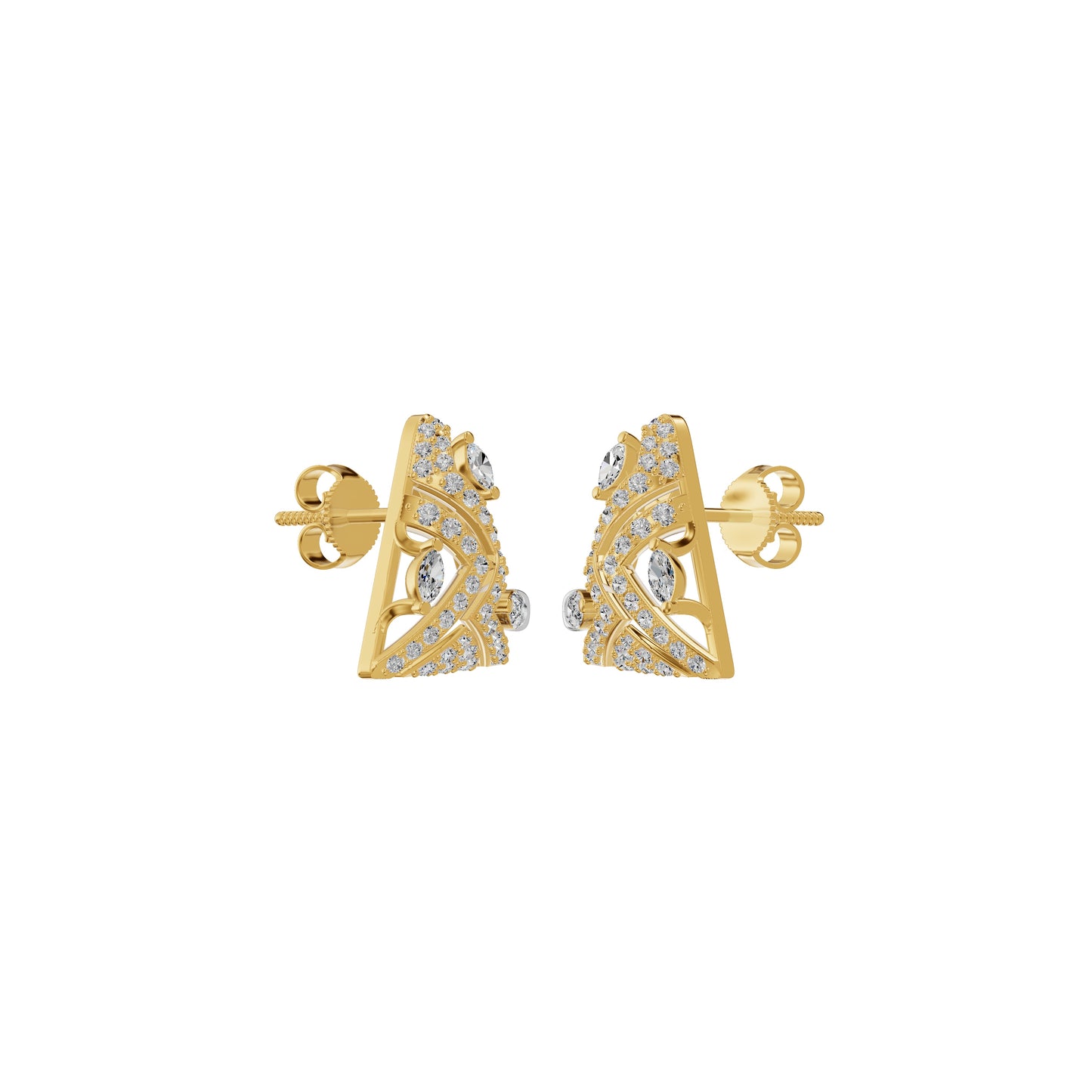 Delicate Triangle Diamond Studs