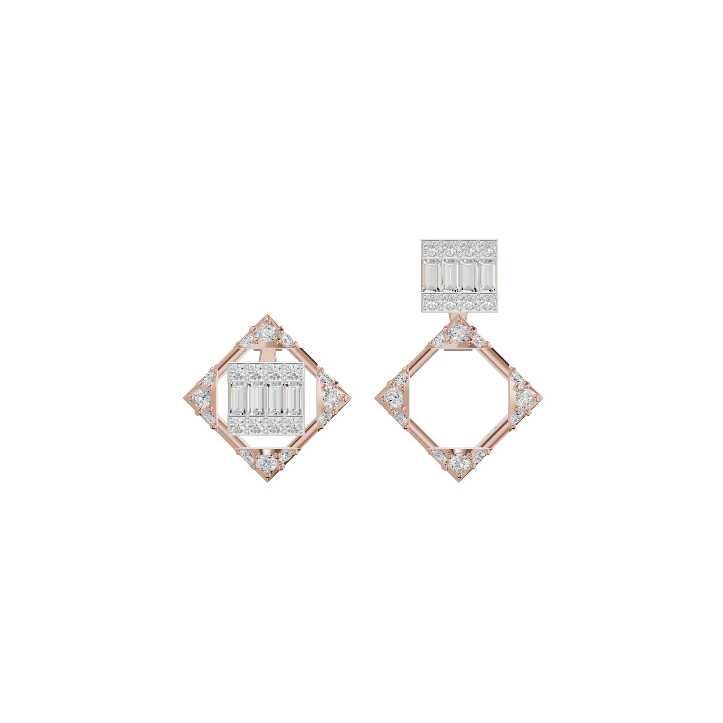 Prism Drop Diamond Stud Earrings 18 KT / Rose Gold