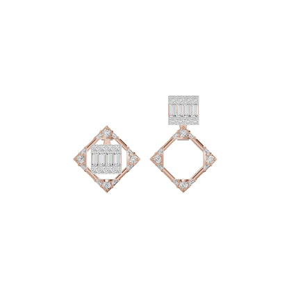Prism Drop Diamond Stud Earrings 18 KT / Rose Gold