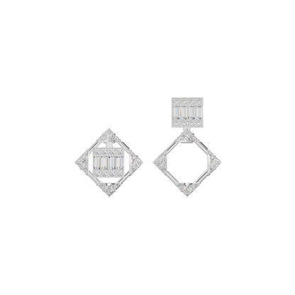 Prism Drop Diamond Stud Earrings 18 KT / White Gold