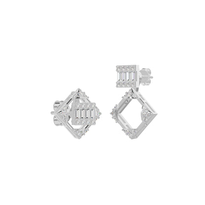 Prism Drop Diamond Stud Earrings 18 KT / White Gold