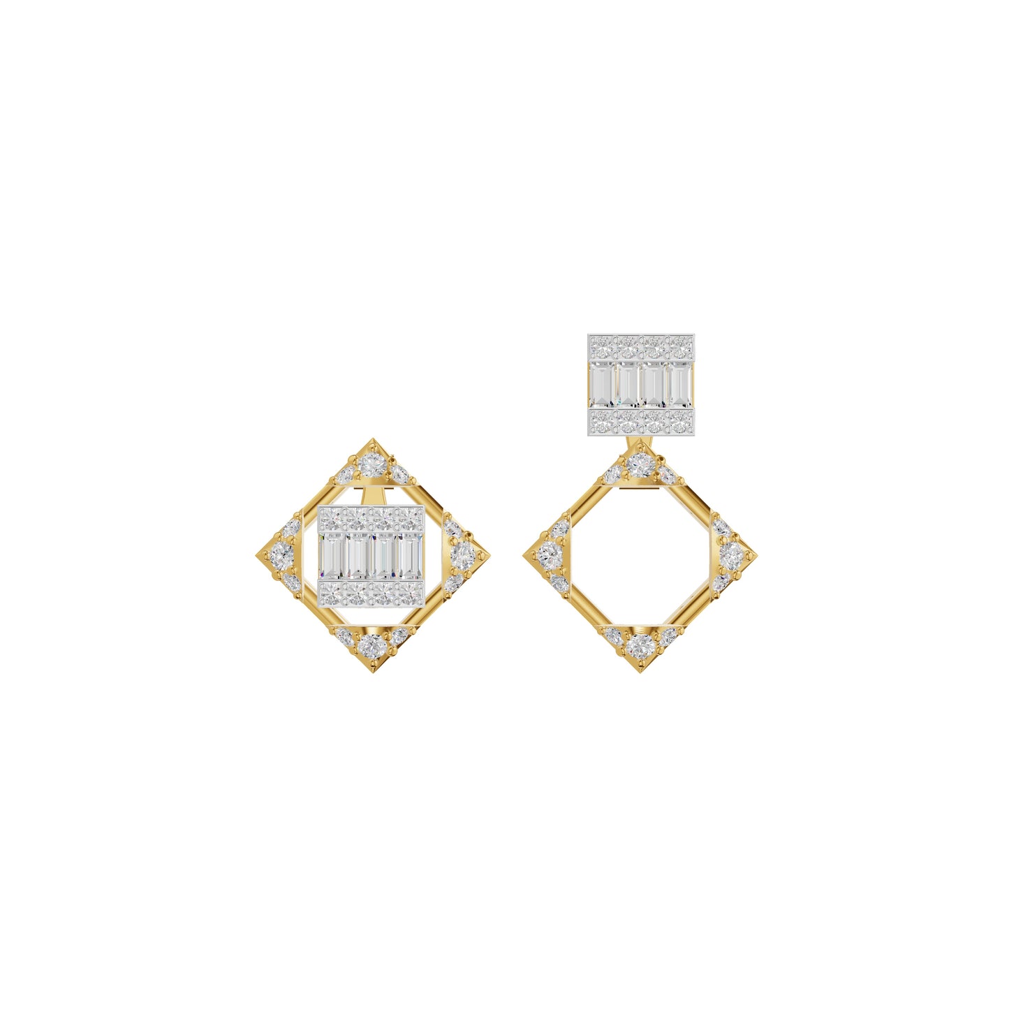 Prism Drop Diamond Stud Earrings 18 KT / Yellow Gold
