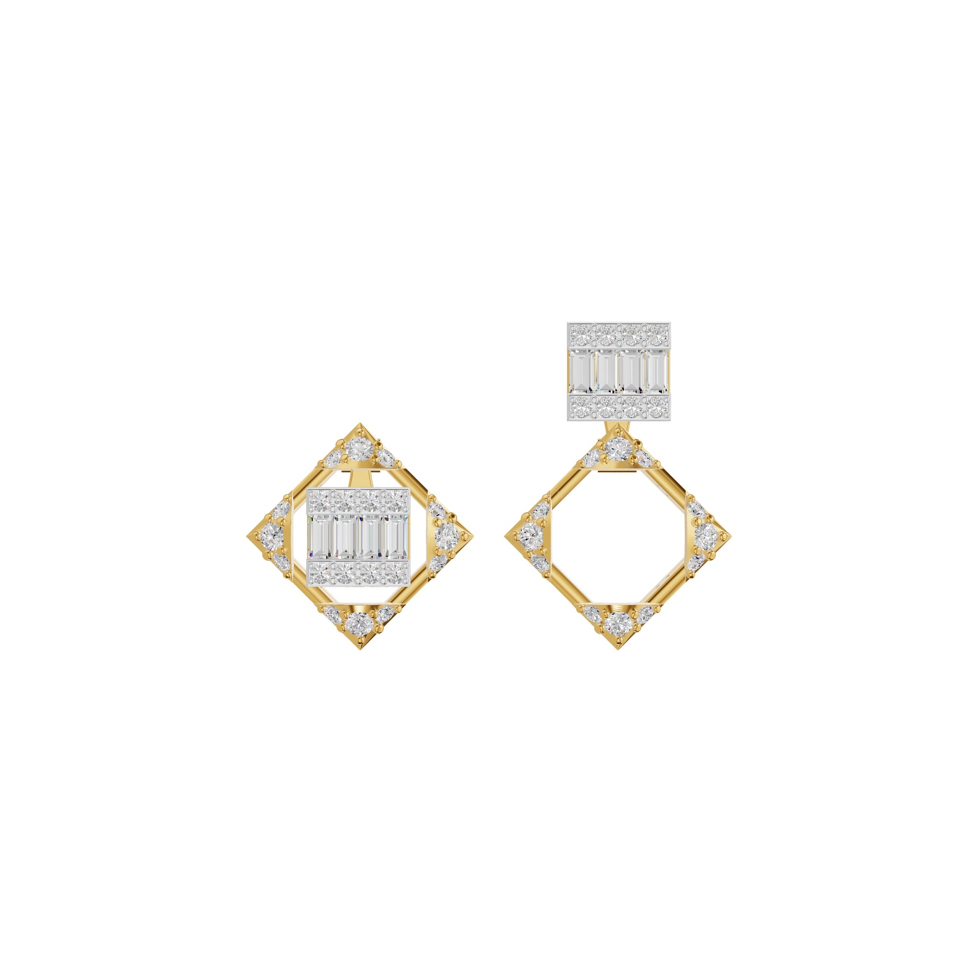 Prism Drop Diamond Stud Earrings 18 KT / Yellow Gold