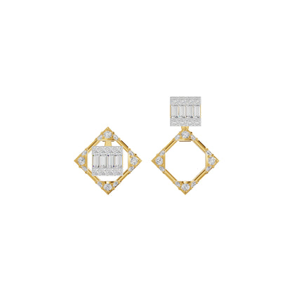 Prism Drop Diamond Stud Earrings 18 KT / Yellow Gold