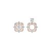 Asscher Cut Diamond Stud Earrings 18 KT / Rose Gold