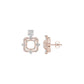 Asscher Cut Diamond Stud Earrings 18 KT / Rose Gold