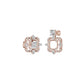 Asscher Cut Diamond Stud Earrings 18 KT / Rose Gold
