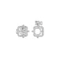 Asscher Cut Diamond Stud Earrings 18 KT / White Gold
