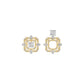 Asscher Cut Diamond Stud Earrings 18 KT / Yellow Gold