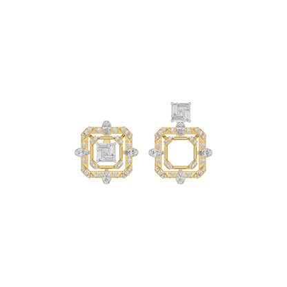 Asscher Cut Diamond Stud Earrings 18 KT / Yellow Gold