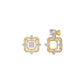 Asscher Cut Diamond Stud Earrings 18 KT / Yellow Gold