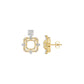 Asscher Cut Diamond Stud Earrings 18 KT / Yellow Gold
