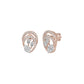 Open Petal Frame Diamond Stud Earrings
