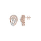 Open Petal Frame Diamond Stud Earrings